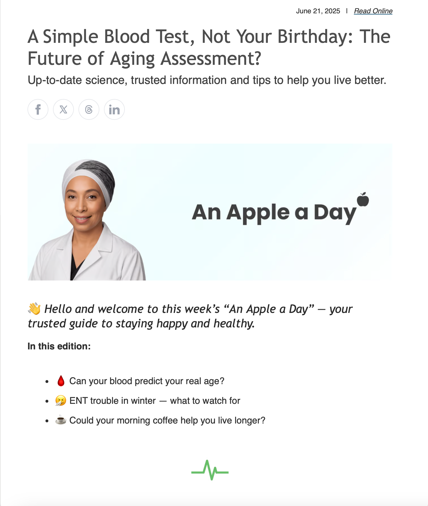 VitalsUp Newsletter Preview